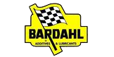 Logo Bardahl con bandiera a scacchi su sfondo giallo.